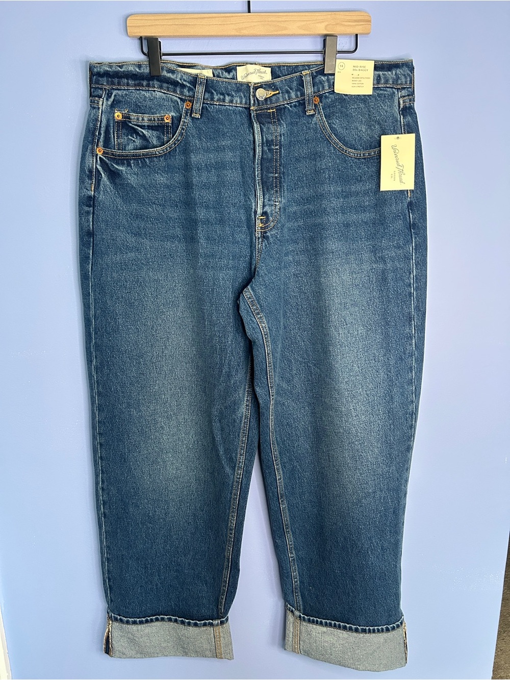 90s baggy mid-rise button fly jeans